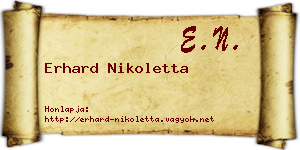 Erhard Nikoletta névjegykártya