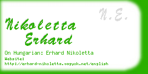 nikoletta erhard business card